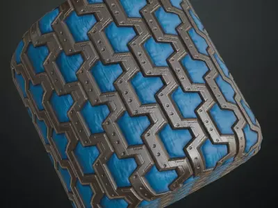 Sci-Fi Wall PBR Seamless Texture 7