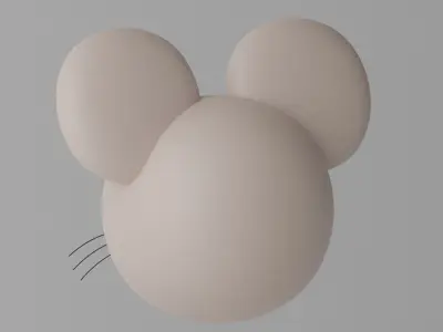 Cartoon Mouse Rat Head 3D model