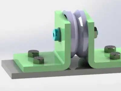 Pulley Support Low-poly 3D model