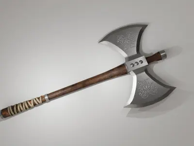 Medieval Battle Axe Low-poly 3D model shop