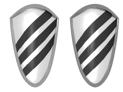 Shield 3 stripes Low-poly 3D model