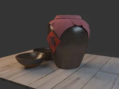 pitcher Jar bottle Jug  Wine Jar antique art water wine 3D model