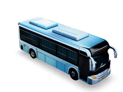 Realistic Modern City Bus 3D Model Low-poly 3D model