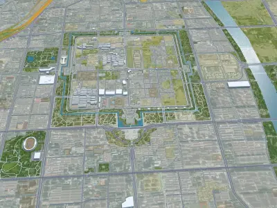Datong Shanxi China 50km Free low-poly 3D model
