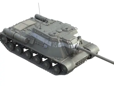 ISU 122 Self Propelled Gun Low-poly 3D model