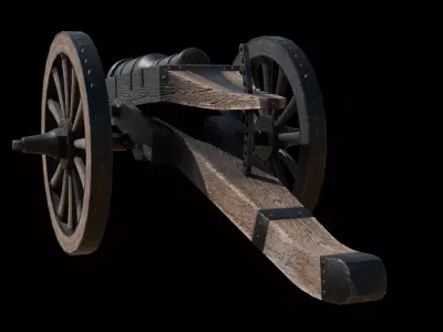 Historical Cannon  Game-Ready PBR 3D Model Low-poly 3D model