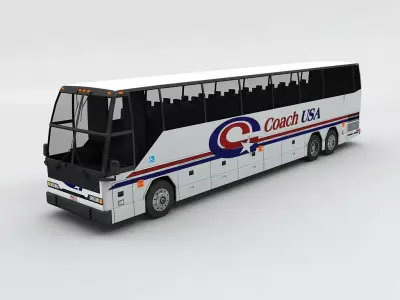  Charter Bus Coach USA 3D model