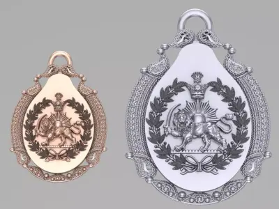 simple old Pahlavi pendant 3D print model
