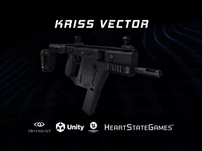 SMG 1 - Kriss Vector Sub-Machinegun - 4K Game Ready Low-poly 3D model