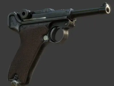 Luger P08 -Parabellum WWII pistol Low-poly 3D model