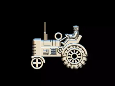 Farm tractor pendant 3D print model