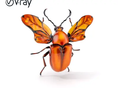 Orange Beetle D Model Pack Low-poly 3D model