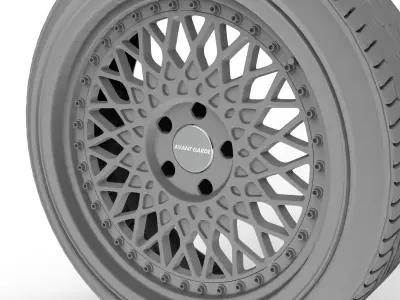 Avant Garde M220 wheel with tire 3D model