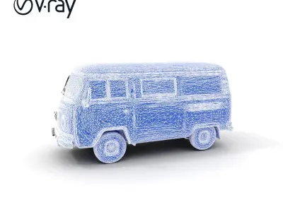 Classic Camper Van D Model Pack Low-poly 3D model