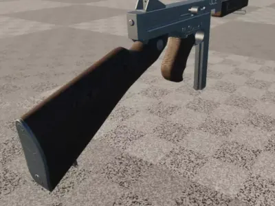 M1A1 Thompson SMG Low-poly 3D model
