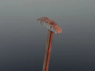 Hoe - Stone Low-poly 3D model