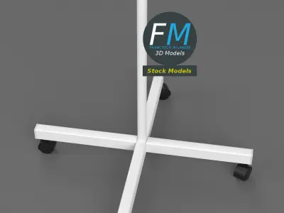 4 wheels rolling stand base 3D model