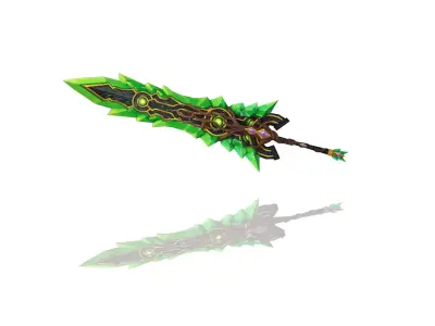Crystal Nature Greatsword Low-poly 3D model