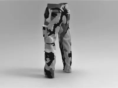 Military Pants Snow Camouflage Low-poly 3D model