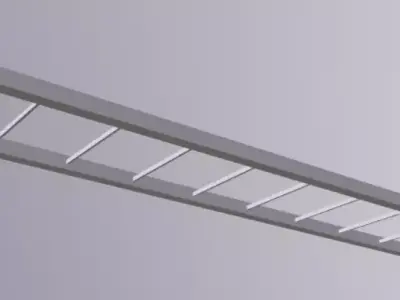 low-poly ladder 3D model hanging in air Low-poly 3D model