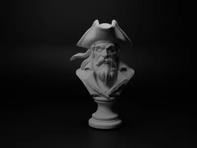 Pirate Bust Chess 3D print model order