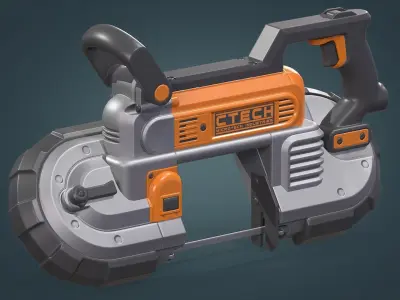Portable Band Saw Low-poly 3D model