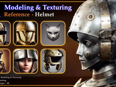 41 Texturing and Modeling Reference - Helmet 3D model