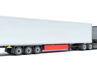 Truck with Reefer Refrigerator Trailer 3D model