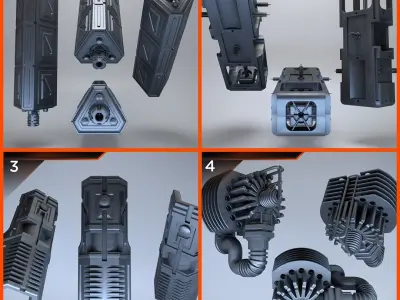 Kitbash 3d - 50 models 3D model
