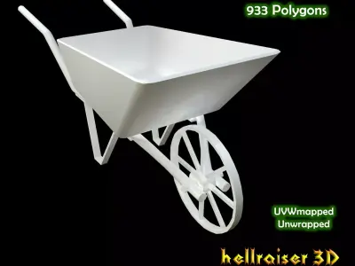 Wheelbarrow Low-poly 3D model get