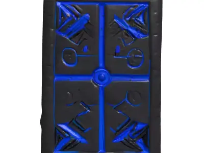 SciFi Glowing Rune Stone Tablet 3D model