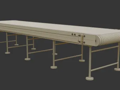 Industrial Conveyor Belt Low-poly 3D model