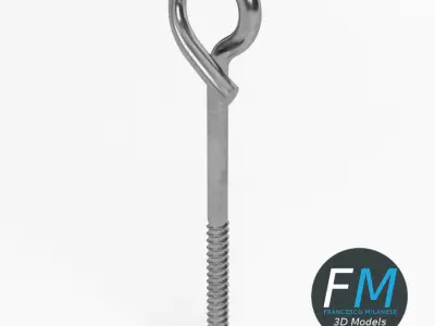 Pigtail eye screw 3D model