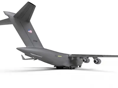 Boeing C17 Globemaster III Transport Aircraft Low-poly 3D model