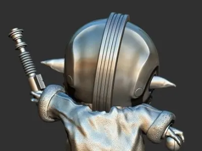 Grogu with Training Helmet  3D print model