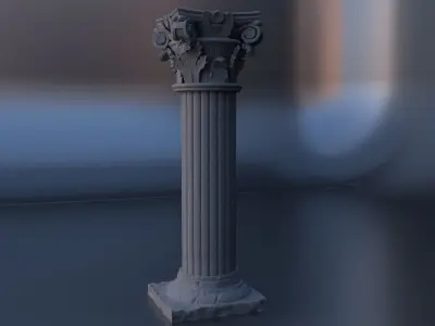 Roman Pillar Low-poly 3D model