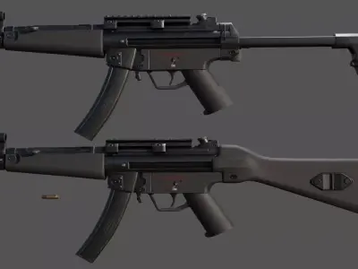 MP 5 Game Ready two guns Free low-poly 3D model