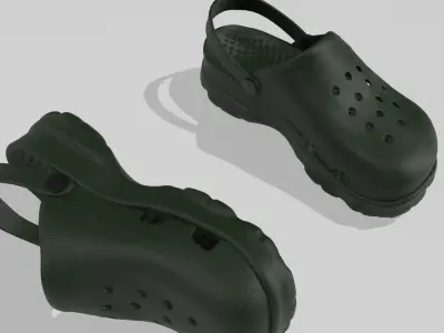 Clogs Sandal Green 3D model
