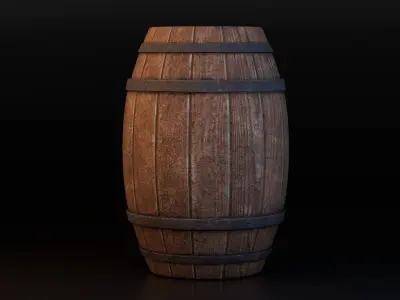 Medieval Barrel Free low-poly 3D model purchase