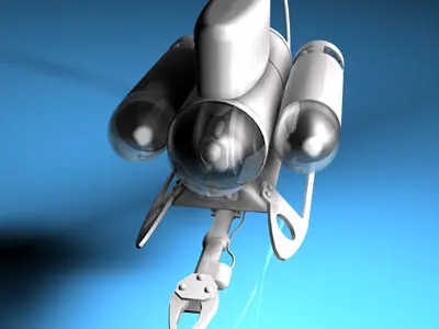 Submarine collection spacecraft with hook 3D model