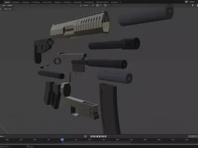 Dagger 556 SBR Free low-poly 3D model