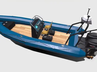 Rigid Inflatable Boat PBR Low-poly 3D model