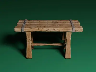Medieval table 1 Low-poly 3D model