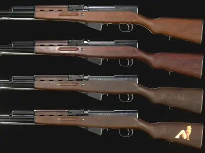 SKS - Type 56 Carbine - Game Asset Low-poly 3D model