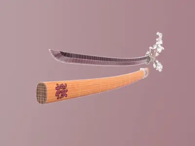 Katana Sakura Free low-poly 3D model