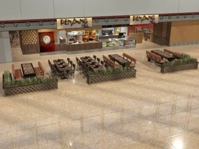 Full Detailed Asian Restaurant 3D model