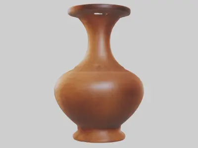 Handcrafted Wooden Vase Low-poly 3D model