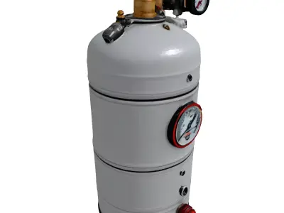 Futuristic Oxygen Tank with Gauge 3D model
