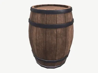 Wood Barrel Low-poly 3D model buy