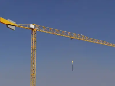 Flat Top Tower Crane 4 - Construction Crane 3D model